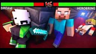 Dream vs Herobrine Fight Healthbars (Animation: @krefix)