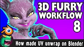 How made UV unwrapr Lowpoly Female Furry! Blender Livestream #8