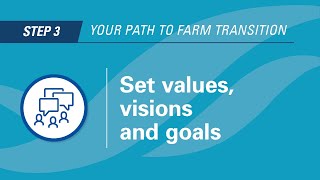 Event 3: Value, vision and goal setting - A farm transition powerhouse