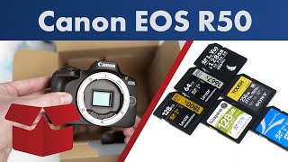 Canon EOS R50 | Speicherkarten-Empfehlungen und Lieferumfang [Deutsch]