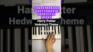 Harry Potter - Hedwing’s Theme (piano version tutorial) #shorts #piano #harrypotter  #soundtrack