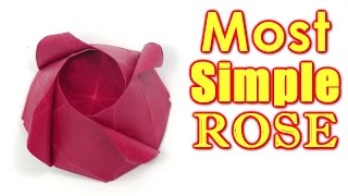 Origami Rose easy - MOST SIMPLE Rose