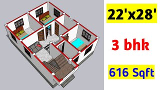 22x28 house plans ||  22x28 house design || sqft || 22x28 feet house plans