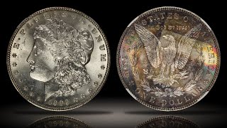 1903 Morgan Silver Dollar NGC MS64 with Dramatic Colorful End of Roll Toning