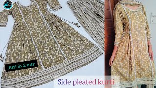 Treandy side pleated kurti cutting and stitching/2 mtr कपड़े से साइड प्लेटेड कुर्ती बनाने का तरीका