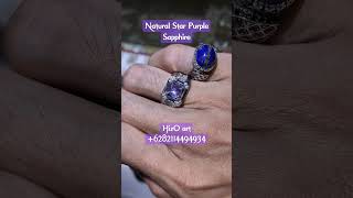 Natural Star Purple Sapphire Ceylon Ring Perak Minat +6282114494934 #hizoart #sapphire #shorts