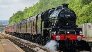 45690 'Leander' With The Scarborough Flyer at Sheffield & Meadowhall Interchange (05/06/21)