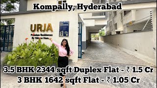 Touring a 3 BHK (1642 sqft) and 3.5 BHK (2344 sqft) Premium Flat for SALE at Kompally, Hyderabad