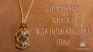 DIY macrame crystal necklace