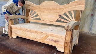 Working Skills of a Longtime Skilled Craftsman - Designing a Bench with Soft Curves from Hardwood