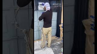 Spray paint garage doors exterior |#shorts #painting