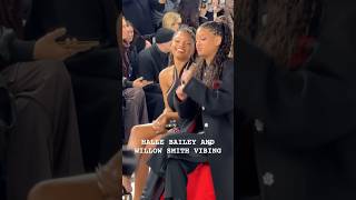 Halle Bailey spotted vibing with Willow Smith at Off White fashion show during Paris Fashion Week