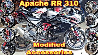 TVS Apache RR 310 😎 Full Modified Accessories 🔥 Full Exhaust System 💥SC, Akrapovic, R9, LeoVince etc