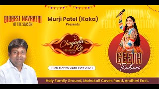 Live Geeta Rabari navratri 2023 Day 4 Non stop Chogada Re Navratri 2023 Day 4