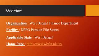 WBFIN DPPG Pension File Status West Bengal : Finance Department