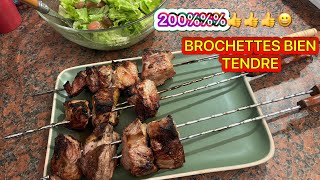 Recette brochette barbecue la viande moelleuse, marinade pour barbecue, #recette#viande