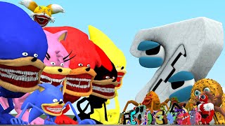 All The Sonic Tapes Family Vs All Roblox Monsters Family In Garry's Mod