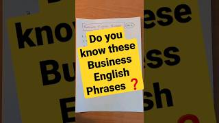 Business English Phrases ✅ #improveenglish #englishconversation #formalenglish