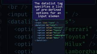 Datalist tag in HTML #shorts