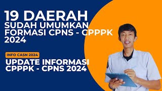 19 Daerah Sudah Umumkan Formasi CPNS - CPPK 2024 - #cpns2024 #pppk2024