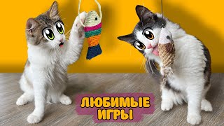 ЛЮБИМЫЕ ИГРЫ КОТЯТ! ЯНИ и ЮГИ vs МЫШКА на ЭКРАНЕ! СМЕШНЫЕ ДРУЗЬЯ КОТИКИ играют так 24 ЧАСА