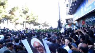 تشییع پیکر پدر چنبش سبز آیت الله منتظری قم 30 آذر 1388 انبوه جمعیت قسمت بیستم Funeral of Ayatollah Montazeri iran Qom 21 dec 09 Part 20