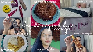 VLOG : ALGUNS DIAS COMIGO, FIZ STROGONOFF, BOLO DE CHOCOLATE PARA O LANCHE DA TARDE+ CUIDADOS