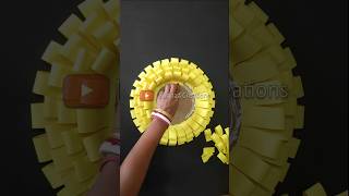 Beautiful yellow paper flower wall decor #diy #homedecor #craft #youtubeshorts #shorts