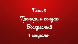 Глас 5. Тропарь и кондак воскресный. 1 сопрано.