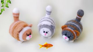 ТОЛСТЫЙ кот крючком . ЧЕШИРСКИЙ кот крючком . Авторский мастер класс . Amigurumi cat .