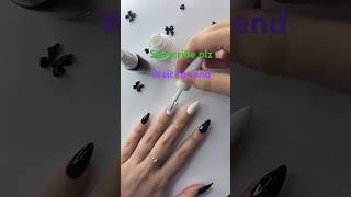 Black 🖤🤍 coquette nails 💅#shorts #video #trending #makeup #nailart #travel #nails #ytshorts #mrbeast