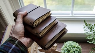 DIY - Make 3 Midori Style Leather Notebook Covers (FREE PDF PATTERN)