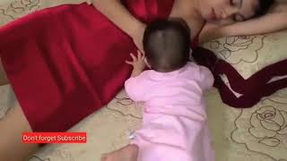 TUTORIAL MENYUSUI ANAK BAYI NYA ALA MAMAH MUDA CANTIK BAJU MERAH MENGGODA