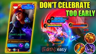 DON'T CELEBRATE TOO EARLY | ENEMY SAID EASY!! OK LET'S SEE😊🔥 TOP GLOBAL SUN BEST BUILD - MLBB