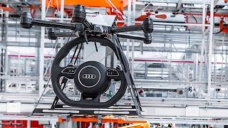 AUDI Smart Factory Is Very Star Wars Autonomous Drones + Self Driving Forklifts CARJAM TV