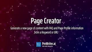 Page Creator Demo - PreWriter.ai