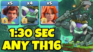 5X Root Rider + 5X Valkyrie+ 4X Witchgolem are OVERPOWERED! BEST TH16 Attack Strategy Clash of clans