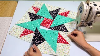 Patchwork Pillowcase Made Squares and Scraps Fabric For Beginners - Project Using Scrap Fabric