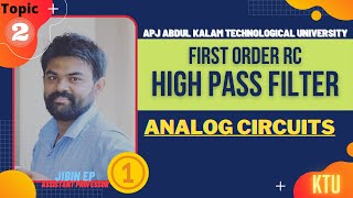 First Order High Pass Filter | ECT202 | Analog Circuits | KTU