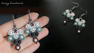 Falling leaves earrings. Beaded earrings. Beading tutorial