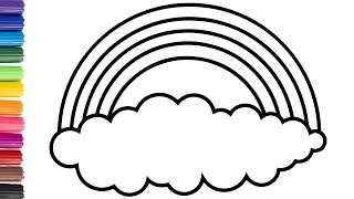 HOW TO DRAW A RAINBOW AND A CLOUD #drawing