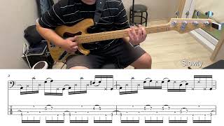 Slap basslick#4 In Am - Transcription