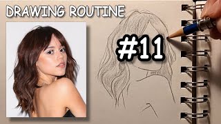 Can I draw Jenna Ortega with the Loomis Method? Drawing Routine #11