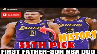 HISTORY IN THE MAKING: LEBRON JAMES,BRONY JAMES FATHER & SON DUO/ LAKERS