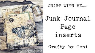 #craftwithme…………JUNK JOURAL PAGE INSERTS…………#junkjournalideas #timholtz