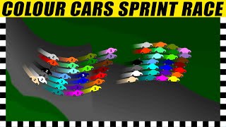 Colour Cars Sprint Race - Algodoo Car Race