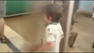 Little Kid Gets His Head Hit On The Door (Slow Motion)