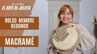 🌾 Bolso CAPAZO mimbre redondo MACRAMÉ