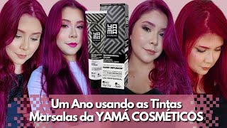 Um ANO com as Tintas MARSALAS da YAMÁ COSMÉTICOS: Desbotamentos, MISTURAS, Duração, etc...