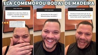 Thomas Santana não contendo o riso com as aprontações dos seguidores | Stories do Thominhas